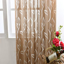 100*250cm Shadow Coffee Leaves Bubble Snuff Sheer Voile Tulle Curtain
