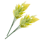 Pack of 2pcs Artificial Plant Foliage Grass Silk Leaf Leaves 35cm Yellow