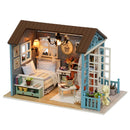 New Kits DIY Miniature Dollhouse with Furniture Set and Dust Cover Doll Room Decor Kids Toy Gift