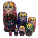 Set of 7pcs Wooden Hand Painted Strawberry Nesting Dolls Matryoshka Toys