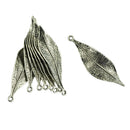 20 Pcs Tibetan Silver 3D Delicate Leaf Charms Pendants Jewelry DIY Making