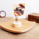 Bulb Clip Photo Holder Picture Card Note Memo Display Wood Base Standing DIY