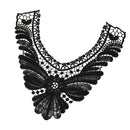 Embroidered Lace Neckline Embroidery Applique Lace Trim Collar for Sewing Crafts Clothing Accessories