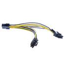 6 Pin Male to 2x PCIe 8Pin (6+2Pin) Male Graphics Video Card Cable Adapter