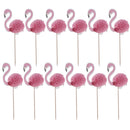 12 Pack Flamigo Cupcake Party Cake Toppers-Cake Decoration For Luau Hawaii Birthday