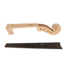 Violin Ebony Fingerboard w/ Neck Maple Wood Scroll for 4/4 Violin Parts DIY