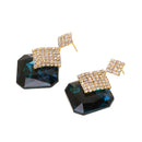 Fashion Women Party Retro Classic Blue Crystal Earrings Ear Stud Dangle Earrings