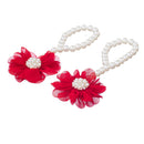 Cute Infant Baby Toddler Chiffon Flower Beach Party Barefoot Sandals Red