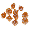 10 Pieces Plastic Multi-sided Dice D10for Party Bar Game Props 0.62'' Yellow