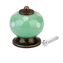 Cute Playful Ceramic Knob Door Window Cupboard TV Cabinet Drawer Handle Pull Green