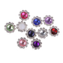 10 Pieces Round Acrylic Rhinestone Flat Back Buttons Wedding Scrapbooking Embellishments 12mm