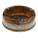 Vintage Wooden Ashtray Cigarette Cigar Handmade Tobacco Case for Office/Bar
