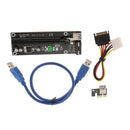 USB3.0 PCI-E Express 1x to16x Extender Riser Board Card Adapter Power Cable