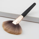 Professional Wood Handle Fan Shape Makeup Brush Face Powder Foundation Highlighting Large Brush Cosmetic Tool