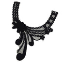 Fashionable Vintage Floral Lace Collar Applique Embroidered Sewing Trims Patches for Bridal Wedding Costume Dolls DIY Black