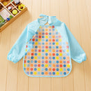 Kids Baby Waterproof Soft Blue Polka Dot Overclothes Feeding Apron