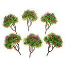 6 Pieces 1:100 HO Scale 10cm/3.39'' Model Green Trees with Rose Red Flower Layout Train Landscape Building Park Garden Forest Scenery DIY