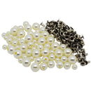60Pcs/lot Plastic Pearls Rivets Studs Buttons For Sewing Leather Crafts Bag
