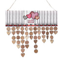 Happy Valentine's Day Birthday Planner Calendar Board Wooden Reminder Plaque