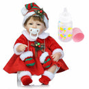 Lovely Christmas Reborn Doll Silicone 16"Newborn Baby Doll Realistic Toddler Doll Kids Birthday Gift