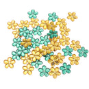 100 Pieces DIY Flower Petal Beads Crafts Wedding Party Jewelry Making Accessories Green & Yellow