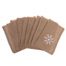 Pack of 10 Burlap Linen Jute Twine Bags Sweets Candy Bags Pouch with Snowflake Decoration