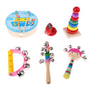 6Pcs Orff World Educational Wooden Musical Instrument Percussion Drums Bell Children's Toys Gift