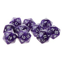 Pack of 10pcs Pearl Purple D20 Twenty Sided Game Dice D&D TRPG Games Party Supplies