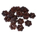 20 Piece Coffee Flower Shape 2 Holes Wooden Buttons for Sewing on Clothing Decoration 23mm