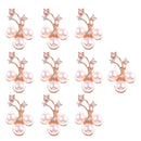 10 Piece Flower Shape Pearl Crystal Wedding Scrapbooking Embellishment Crafts Gold
