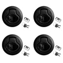 4 Pieces/ Set Round 2''/50mm Flush Pull Slam Latches with Keys for Boat Deck Hatch 1/4'' Door - Locking Style