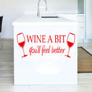 WINE A BIT Wall Stickers Removable Decal Art Mural Home Kitchen Decor DIY