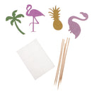 Set of 4pcs Shiny Tropical Style Cupcake Food Picks Cake Toppers Party Decoration