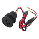 Motorcycle Dual USB Port Charger Socket Outlet Power Supply