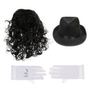 3pcs Adult Mens Hair Wig Hat Set Gloves Fancy Dress Party Costume Cosplay Accessories