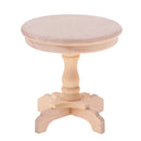DIY Unpainted Wooden Round Tea Coffee Table Desk for 1/12 Dollhouse Furniture