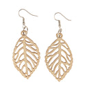 DIY Unfinished Wooden Earrings Tree Leaf Dangle Drop Hook Earrings Party Jewelry