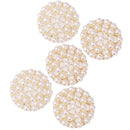 Pack of 5 Pearl Buttons Flatback Embellishments for Bow Crafts Wedding Decoration DIY 20mm