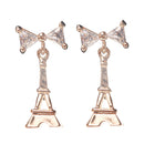 Women Jewelry Stud Earings Gold Pagoda Shape Drop Dangle Long Chain Earrings