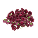 Artificial Rose Silk Flower Heads Home Wedding Garden DIY Scrapbooking Craft Projects Decor Flowers Pack of 50PCS Fuchsia