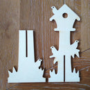 1 Set Bird House Wooden Shape Scrapbooking Embellishment Art Making Craft