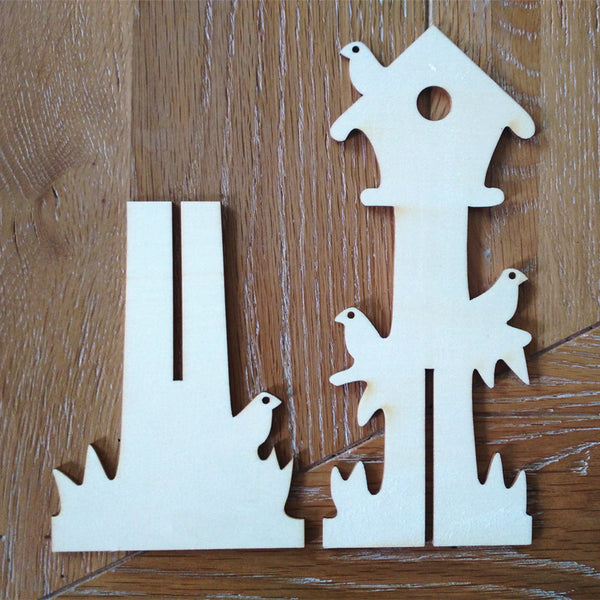 1 Set Bird House Wooden Shape Scrapbooking Embellishment Art Making Craft