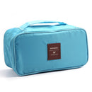 Polyester Fashionable Large Capacity Bra Panty Underwear Cosmetic Jewelry Bag Storage Case Organiser Travel Accessory Sky Blue