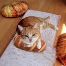 Creative Simulation Plush Bread Shape Pillow Plush Nap Cushion Pet Cat Toy Size L