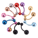 12 Pcs Body Jewelry Petite Belly Button Navel Ring 14g Stainless Steel Curved Barbells