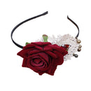 Rose Flower Headband Floral Bells Headband Hair Headwear Women's Accessories