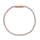 Luxury Rose Gold Plated Sparkling Crystal Rhinestone Chain Bracelet Cuff
