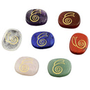 7 Pack Palm Stone Natural Engraved Crystal Gemstone Reiki Stone Collectible