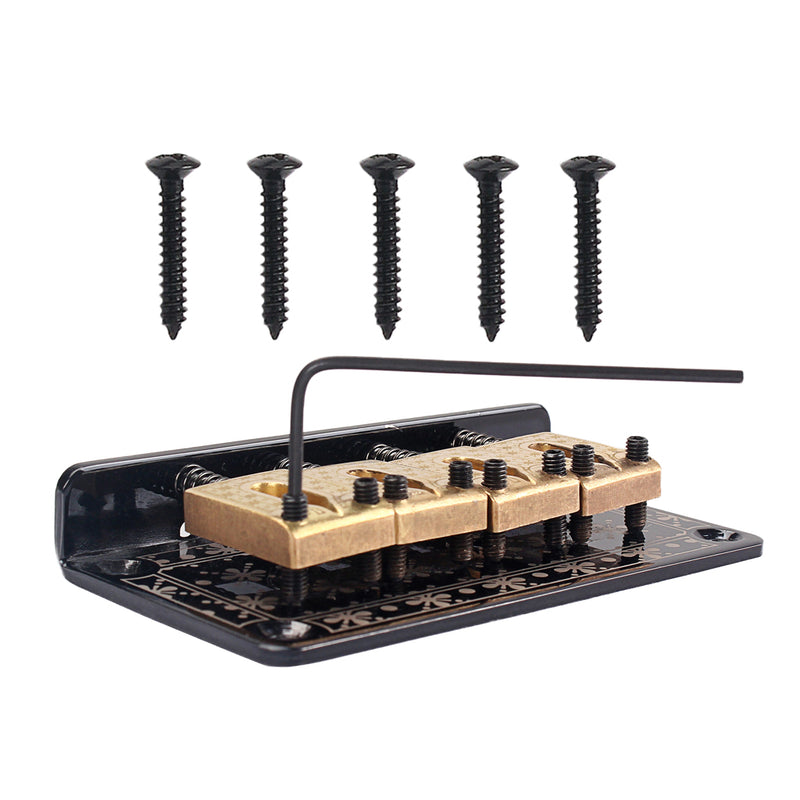 1 Set 4-String Guitar Saddle Bridge for Cigar Box Guitar/Bass Guitar/Ukulele Accessory String Space 14.1mm