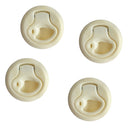 4 Pieces Marine Boat Nylon 2-inch Round Flush Pull Hatch Latch Hardware - Beige